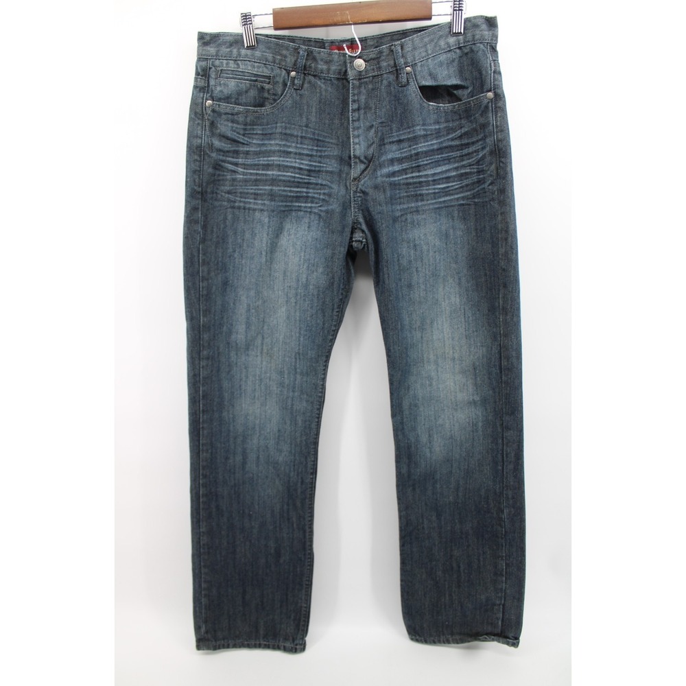 Perry Ellis Premium Straight Leg Blue Denim Jeans Men's Size 34 x 32